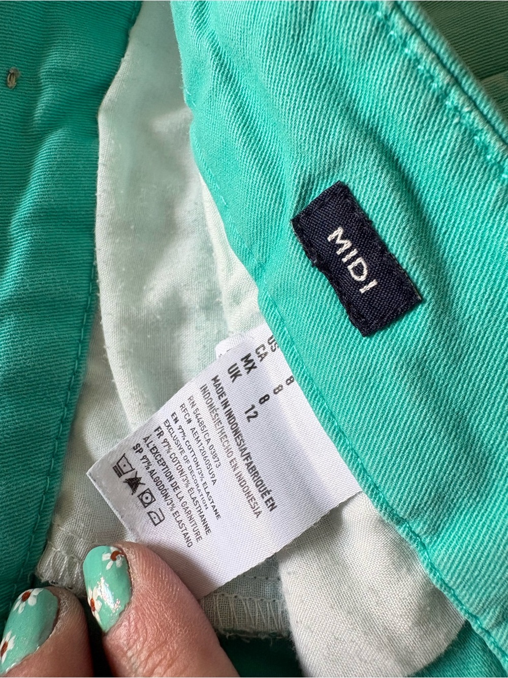 Womens Teal Chino Shorts - Stretch Midi Size 8, 5” inseam - Summer Casual - Picture 4 of 11